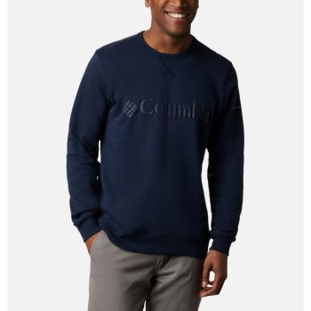 Columbia Sweater Heren, Logo Fleece Crew Donkerblauw, 26VQHPMRS